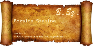 Bozsits Szabina névjegykártya