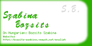 szabina bozsits business card